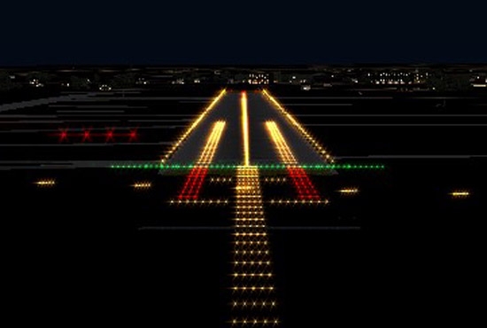 runway lights and centerline lights
